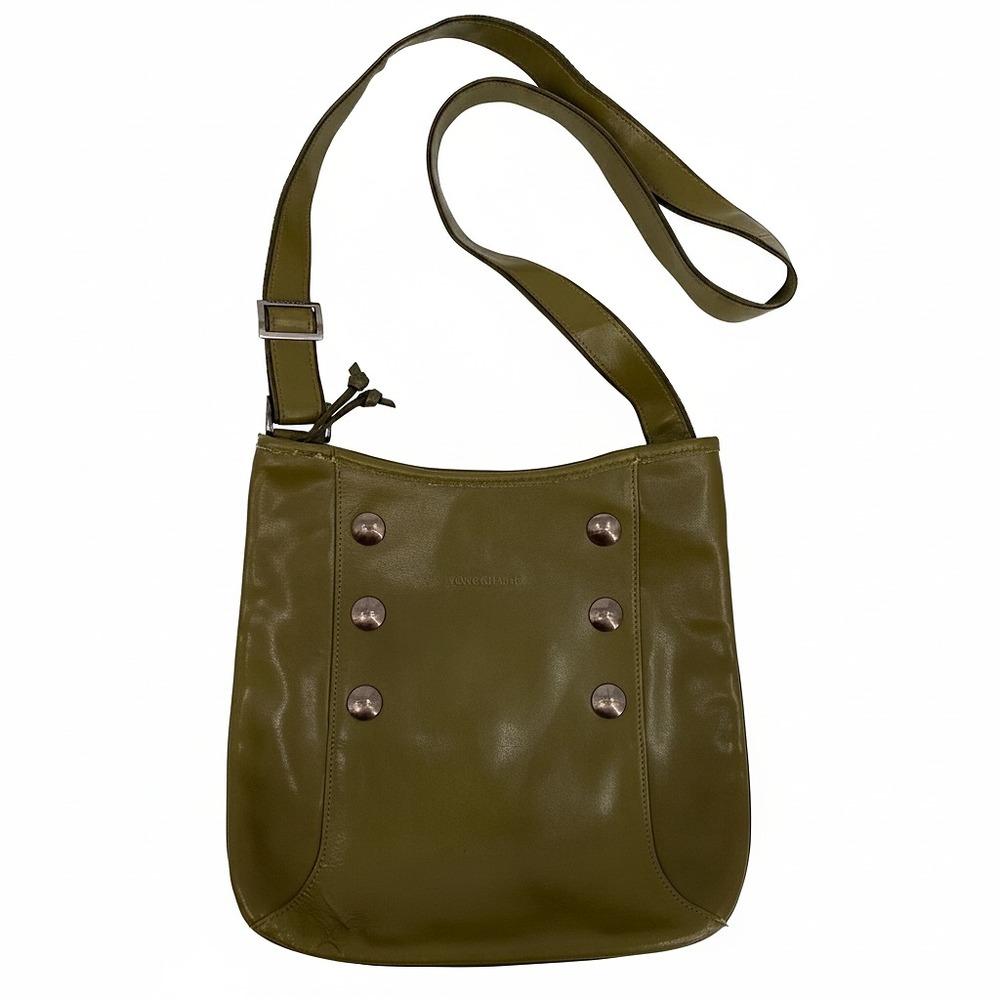 Longchamp Green Stud Accent Crossbody Bag | Leather OS